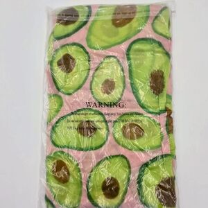 Fused Hawaii Pareo Sarong Pink Green Avocado‎ Print Tropical Beach Cover Up NWT